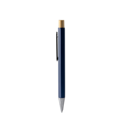 Stamina Salom bamboo ball pen in royal blue, ready for logo printing