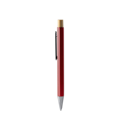 Stamina Salom bamboo ball pen in red, ready for logo printing