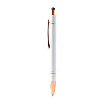 Stamina Leiva push-button ball pen in white, ready for laser engraving