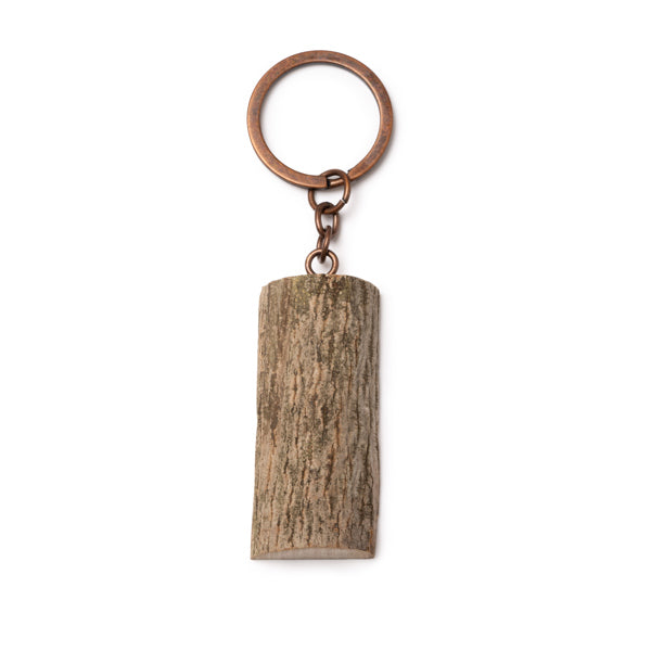 Stamina Topac wood keyring in beige, ready for laser engraving