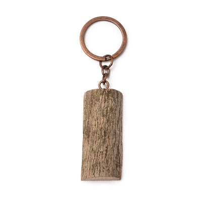 Stamina Topac wood keyring in beige, ready for laser engraving
