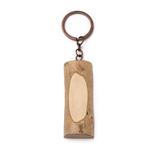 Stamina Telmon wood keyring in beige, ready for laser engraving
