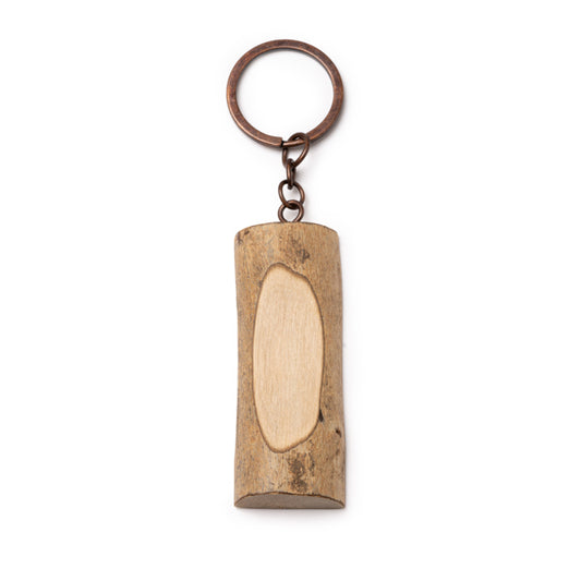 Stamina Telmon wood keyring in beige, ready for laser engraving