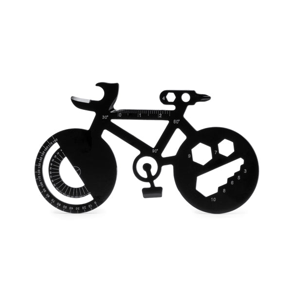 Stamina Nibali stainless steel multi-tool in black, ready for laser engraving