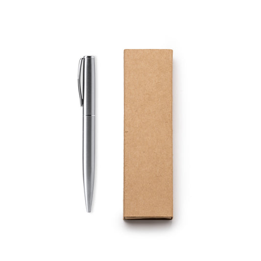 Stamina Lois recycled stainless steel ball pen in silver, ready for logo printing
