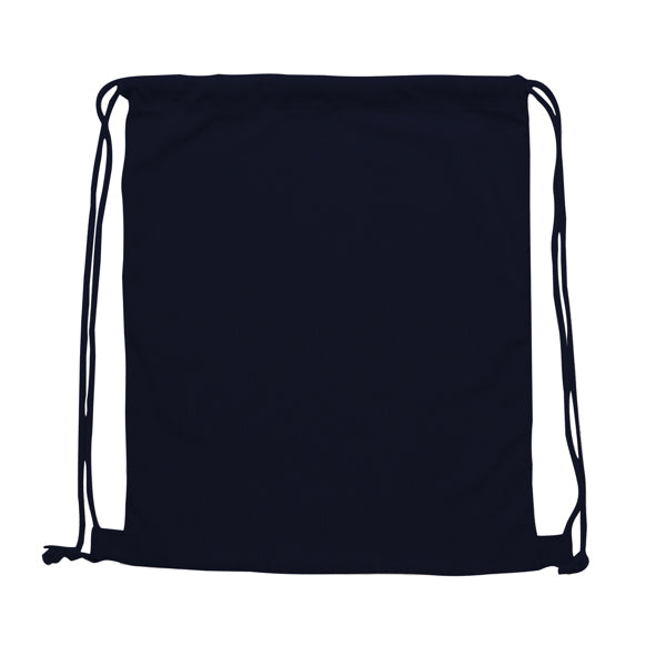 Stamina Masur corduroy fabric drawstring bag in navy blue, ready for logo printing