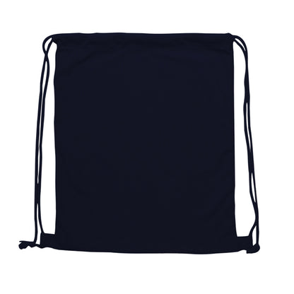 Stamina Masur corduroy fabric drawstring bag in navy blue, ready for logo printing
