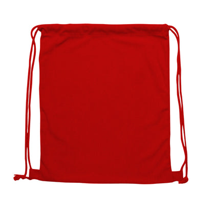 Stamina Masur corduroy fabric drawstring bag in red, ready for logo printing