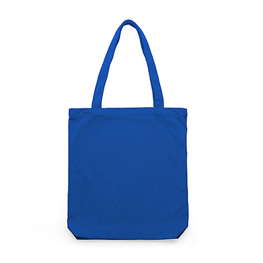 Stamina Fasler corduroy fabric tote bag in royal blue, ready for logo printing