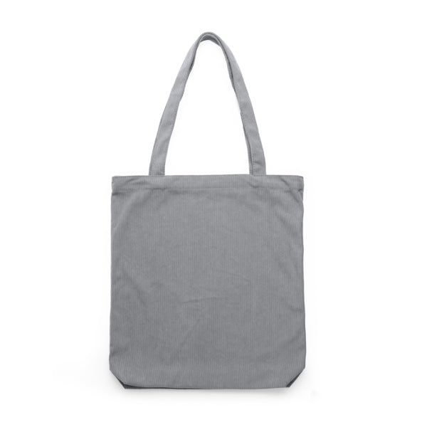 Stamina Fasler corduroy fabric tote bag in grey, ready for logo printing