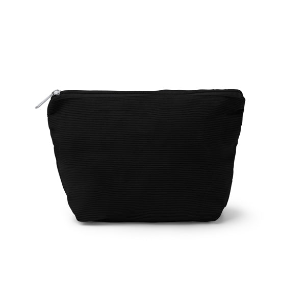 Stamina Loter corduroy fabric toiletry bag in black, ready for logo printing