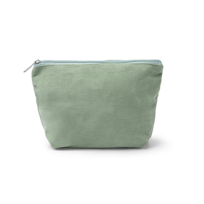 Stamina Loter corduroy fabric toiletry bag in sage green, ready for logo printing