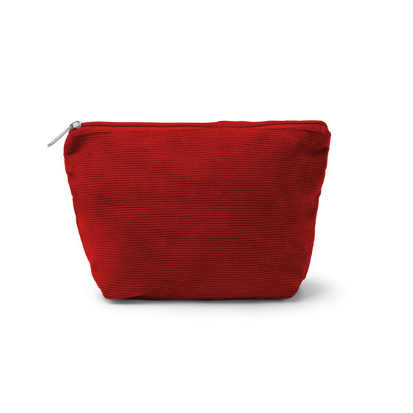 Stamina Loter corduroy fabric toiletry bag in red, ready for logo printing