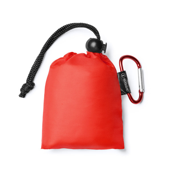 Stamina Declan lDPE rain poncho in red, ready for logo printing