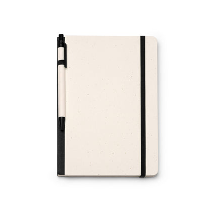 Stamina Yoris recycled cardboard from milk notebook A5 in black, ready for logo printing
