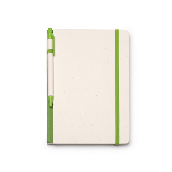 Stamina Yoris recycled cardboard from milk notebook A5 in oasis green, ready for logo printing