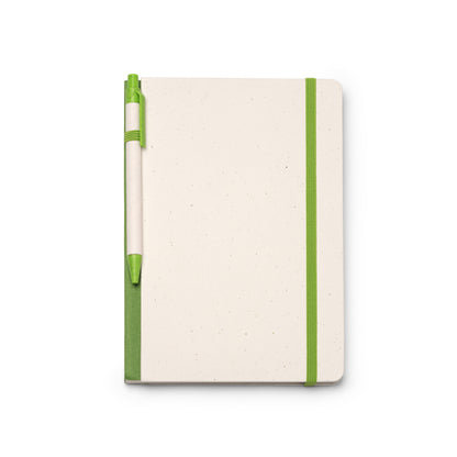 Stamina Yoris recycled cardboard from milk notebook A5 in oasis green, ready for logo printing