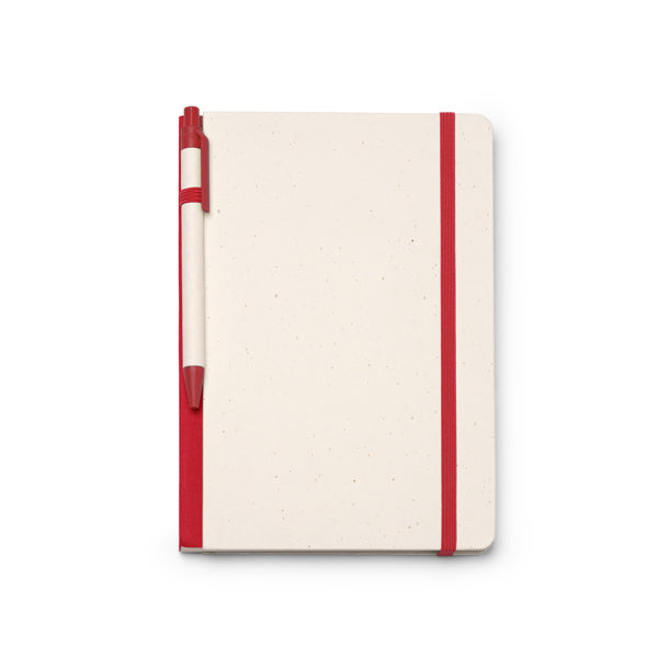 Stamina Yoris recycled cardboard from milk notebook A5 in red, ready for logo printing