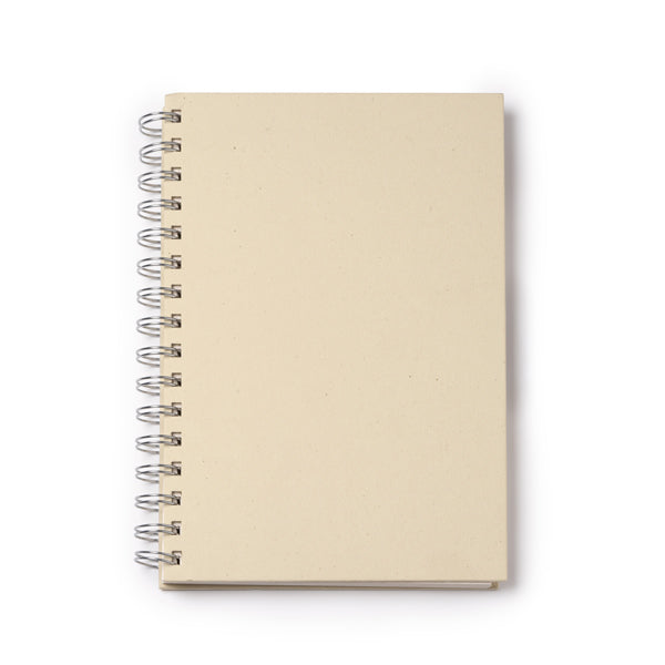 Stamina Ranic recycled cardboard from milk notebook A5 in beige, ready for logo printing
