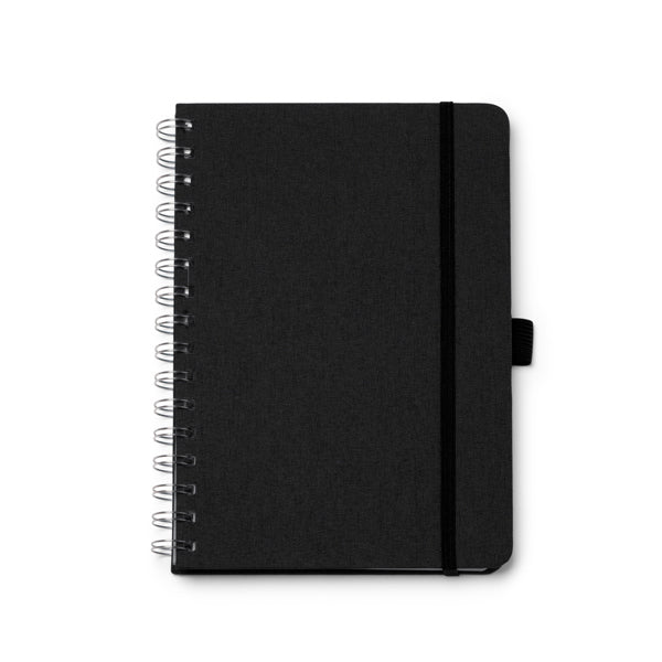 Stamina Garin recycled polyester RPET notebook A5 in black, ready for logo printing