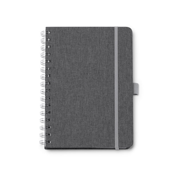 Stamina Garin recycled polyester RPET notebook A5 in heather grey, ready for logo printing