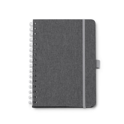 Stamina Garin recycled polyester RPET notebook A5 in heather grey, ready for logo printing