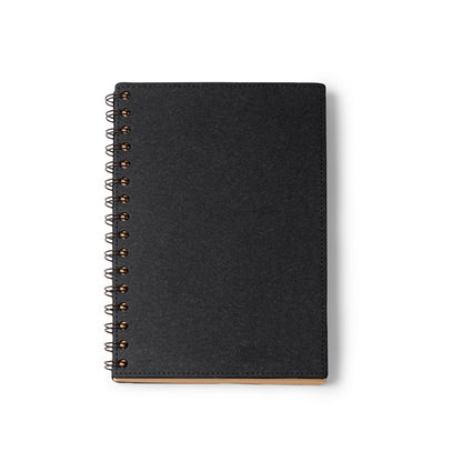 Stamina Nusax recycled cardboard and recycled notebook A5 in black, ready for logo printing