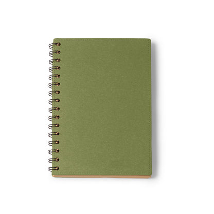 Stamina Nusax recycled cardboard and recycled notebook A5 in fern green, ready for logo printing