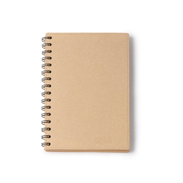 Stamina Nusax recycled cardboard and recycled notebook A5 in beige, ready for logo printing