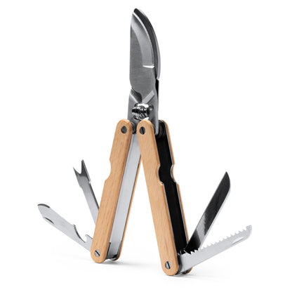 Stamina Felos stainless steel and bamboo multi-tool, ready for laser engraving