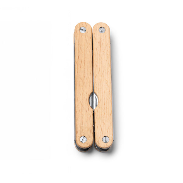 Stamina Felos stainless steel and bamboo multi-tool in beige, ready for laser engraving