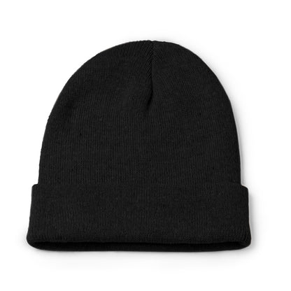 Stamina Rosmal recycled RPET polyester beanie in black, ready for logo printing