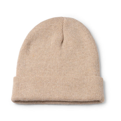 Stamina Rosmal recycled RPET polyester beanie in beige, ready for logo printing