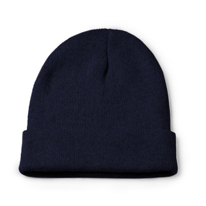 Stamina Rosmal recycled RPET polyester beanie in navy blue, ready for logo printing