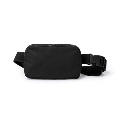 Stamina Avalon recycled nylon belt pouch in black, ready for logo printing