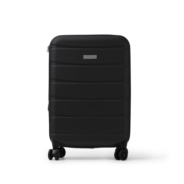 Stamina Foldy recycled polyester RPET suitcase in black, ready for laser engraving