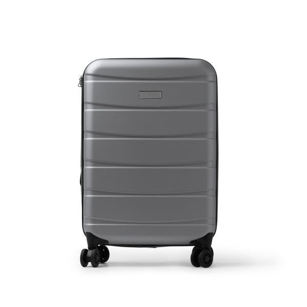 Stamina Foldy recycled polyester RPET suitcase in silver, ready for laser engraving