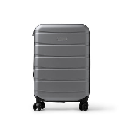 Stamina Foldy recycled polyester RPET suitcase in silver, ready for laser engraving