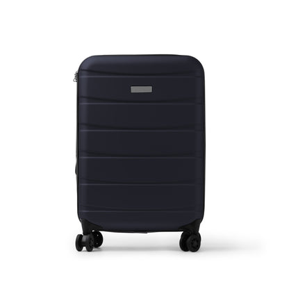 Stamina Foldy recycled polyester RPET suitcase in navy blue, ready for laser engraving