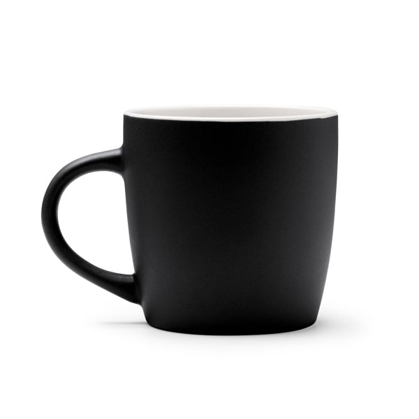Stamina Amit compact ceramic mug 230 ml in black, ready for logo printing