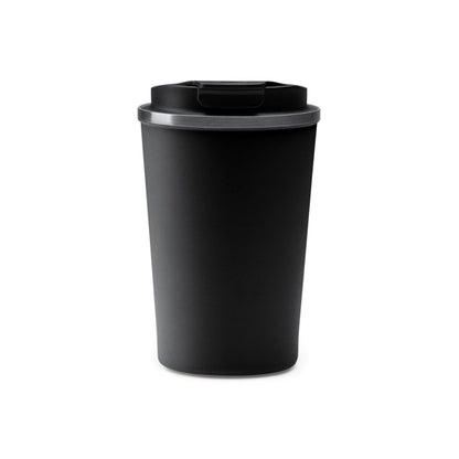 Stamina Tomas stainless steel thermal cup 400 ml in black, ready for laser engraving