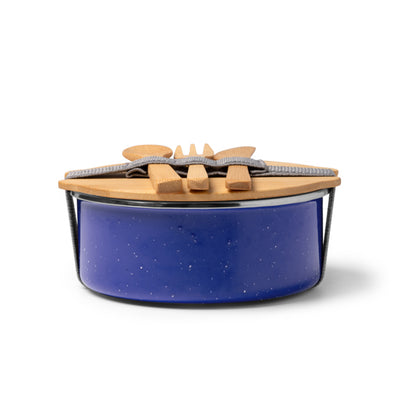Stamina Evelin ceramic and bamboo lunch box in royal blue, ready for logo printing