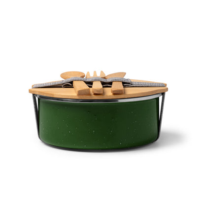 Stamina Evelin ceramic and bamboo lunch box in fern green, ready for logo printing