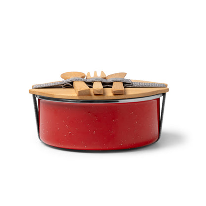 Stamina Evelin ceramic and bamboo lunch box in red, ready for logo printing