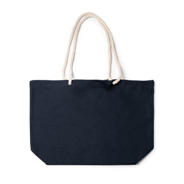 Stamina Zuko cotton beach bag in navy blue, ready for logo printing