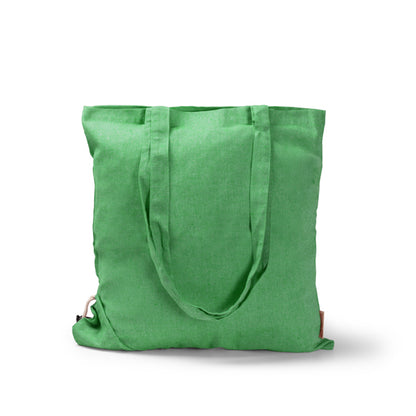 Stamina Plika recycled cotton drawstring bag in fern green, ready for logo printing