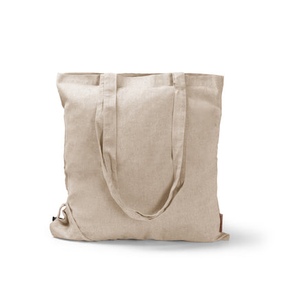 Stamina Plika recycled cotton drawstring bag in beige, ready for logo printing