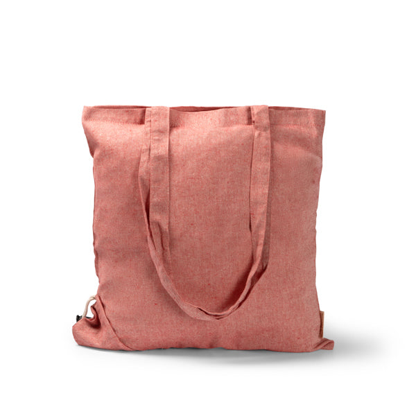 Stamina Plika recycled cotton drawstring bag in red, ready for logo printing