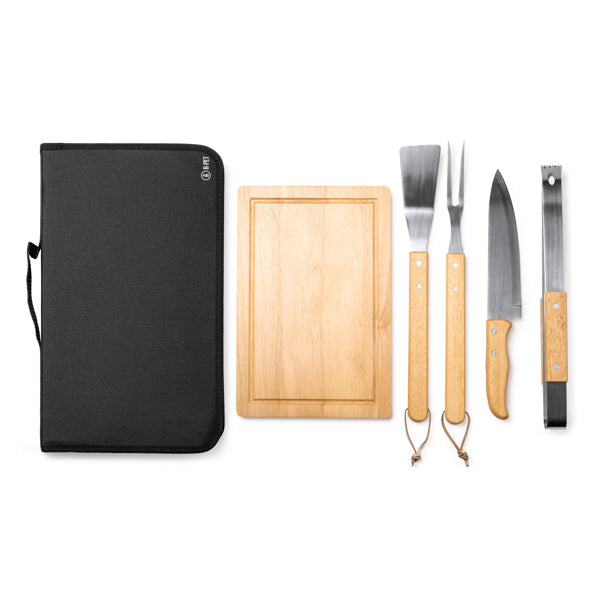 Stamina Webek stainless steel barbecue set in beige, ready for laser engraving