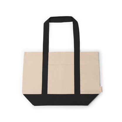 Stamina Paty recycled cotton beach bag in black, ready for logo printing